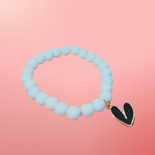 Black heart charm bracelet